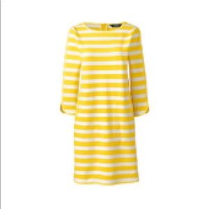 Lands End Ponte Shift Dress - Yellow Stripe (24W)